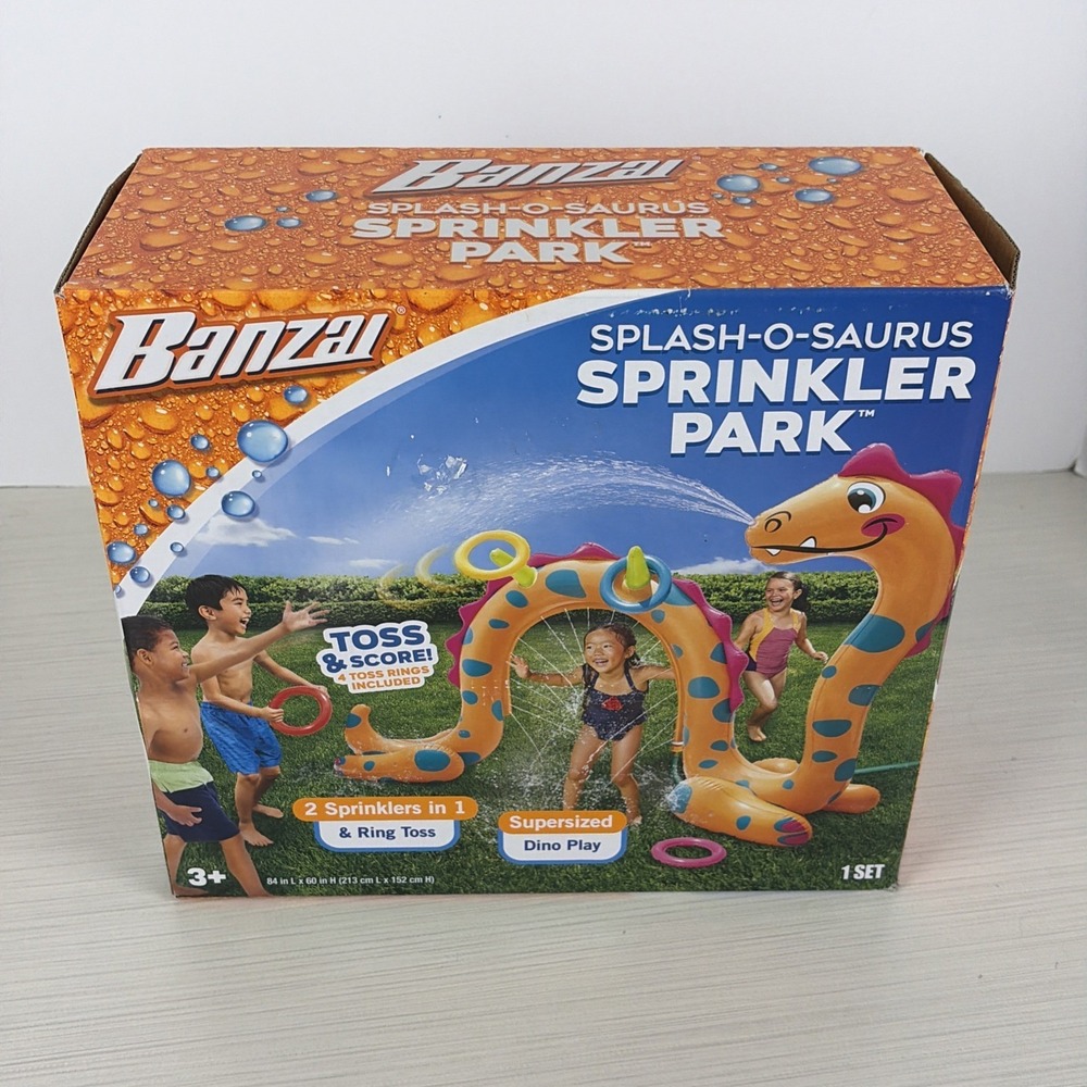 Banzai Splash-O-Saurus Sprinkler Park Inflatable Sprinkler Park NEW!